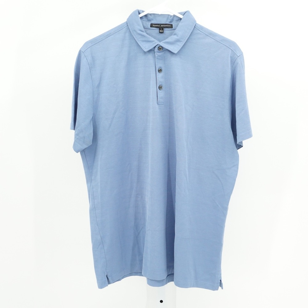 Robert Barakett Polo Shirt SZ L Preppy Light Academia Workleisure Quiet Luxery